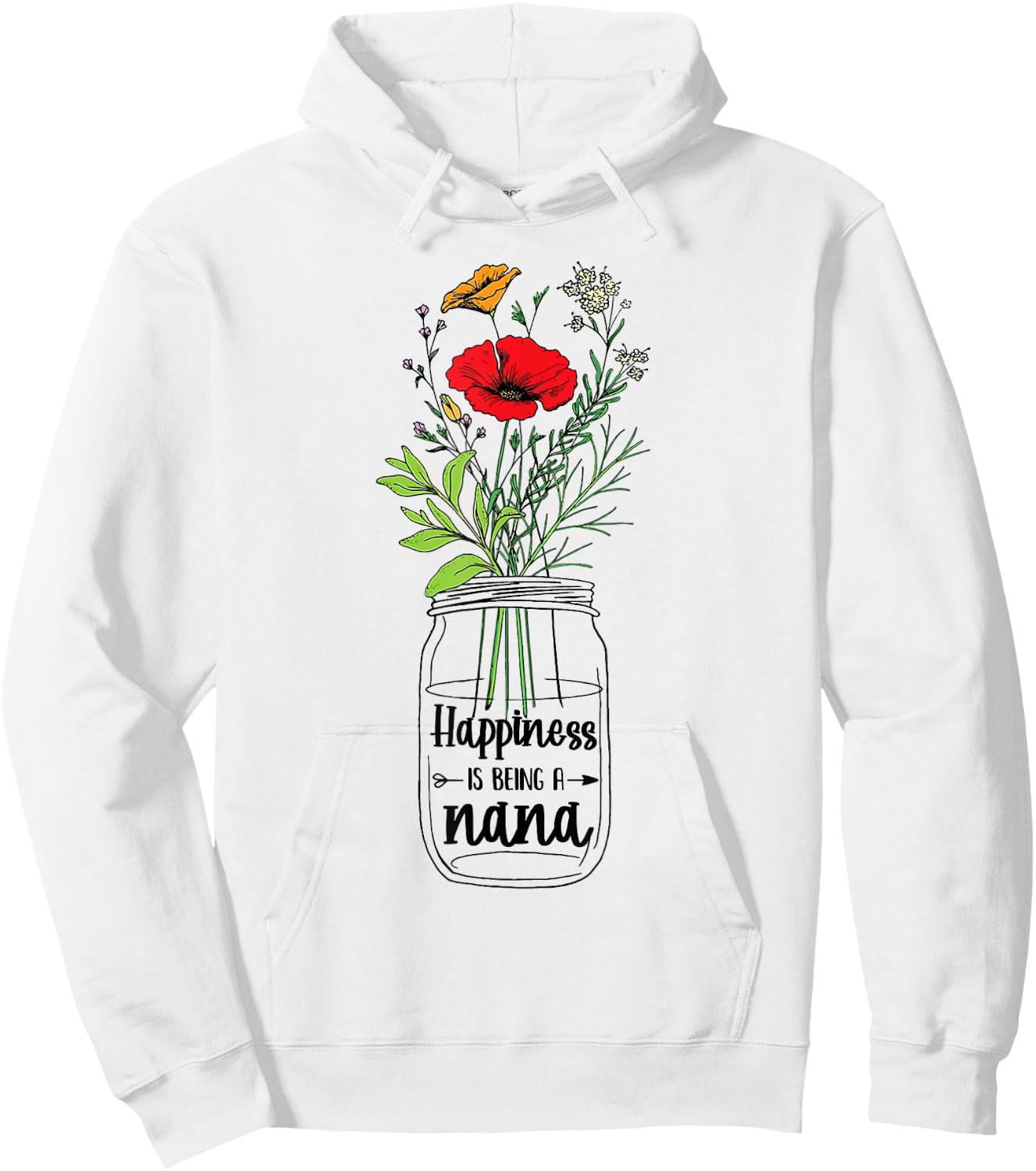 Happiness is being a Nana Announcement Mothers Day Hoodie - Hoodie | White