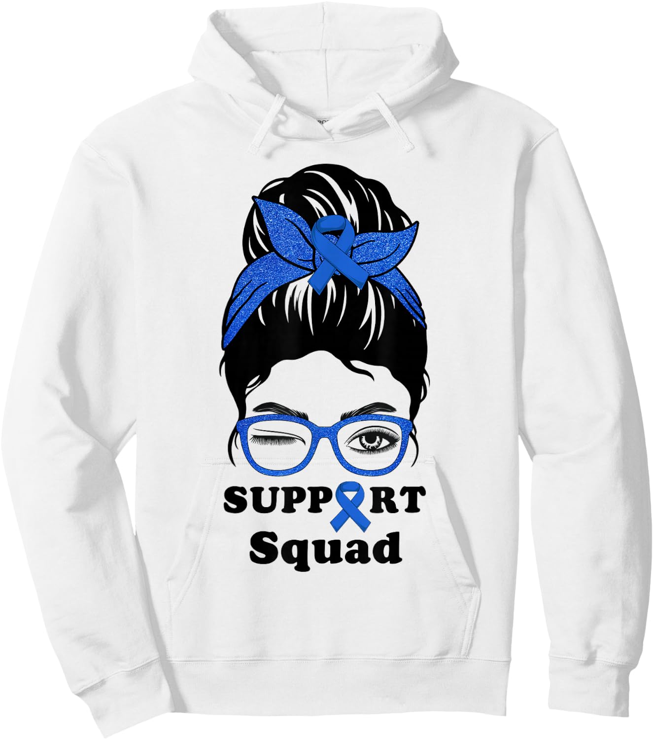 Support Squad Colorectal Colon Cancer Awareness Matching Fun Hoodie - Hoodie | White