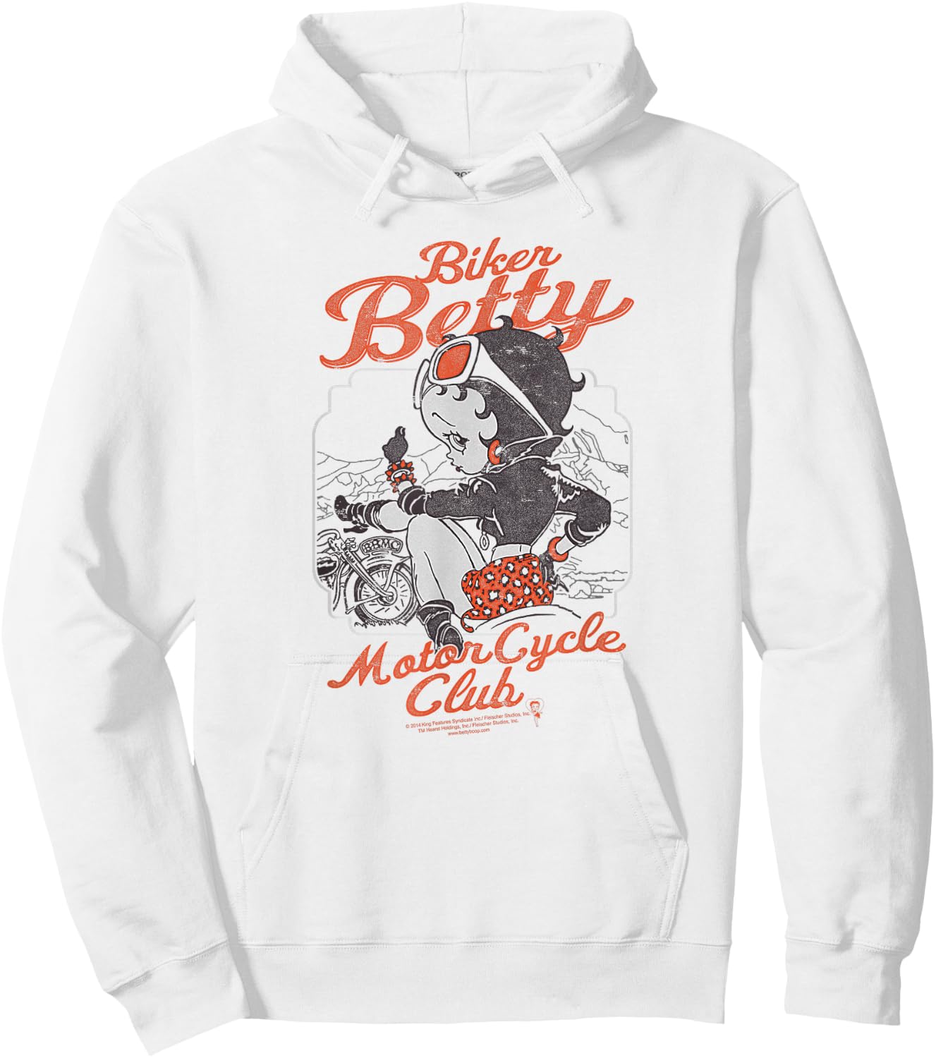 Betty Boop Motorcycle Club Hoodie - Hoodie | White