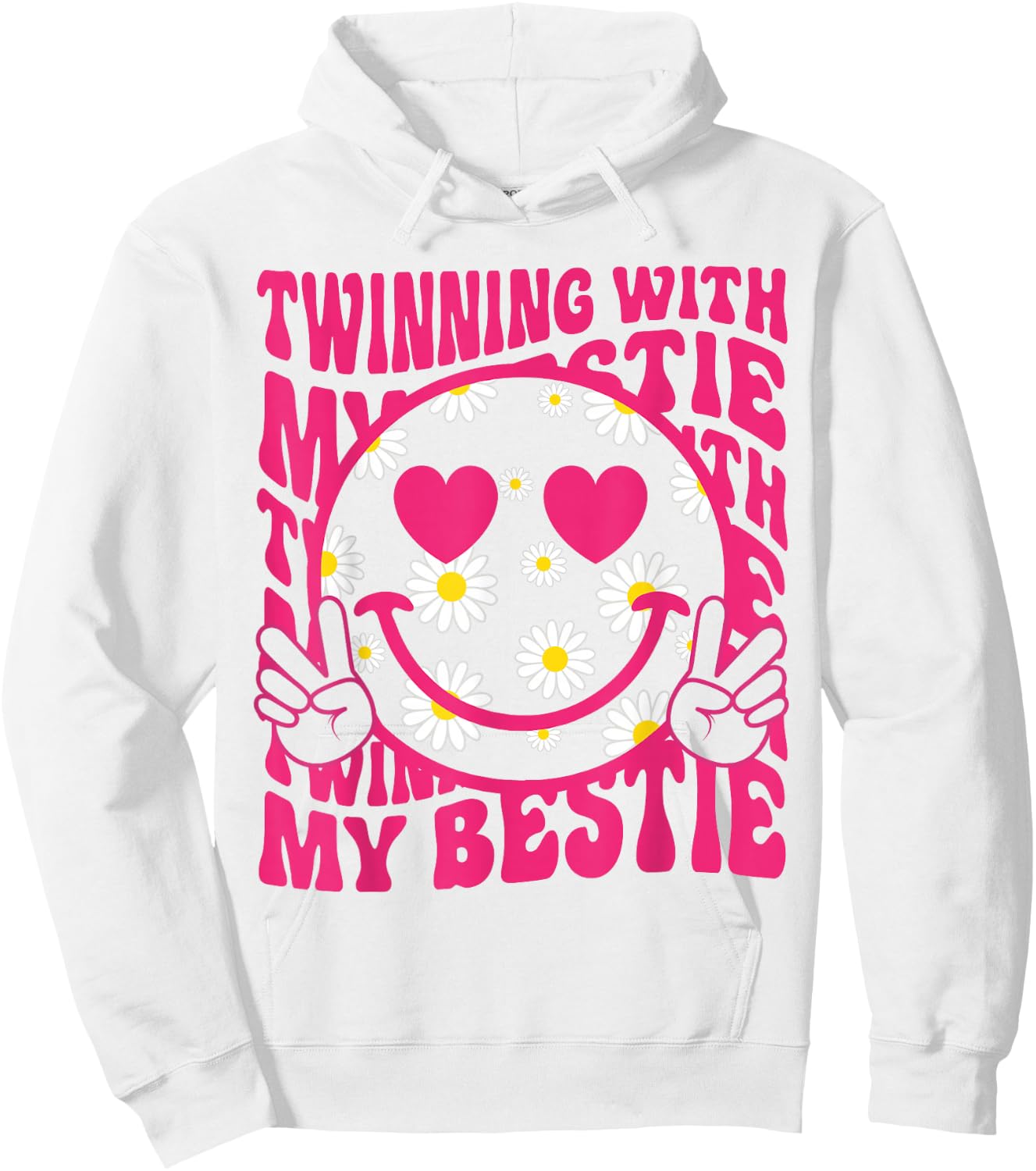 Twinning With My Bestie Spirit Week Twin Day Best Friend 70s Hoodie - Hoodie | White