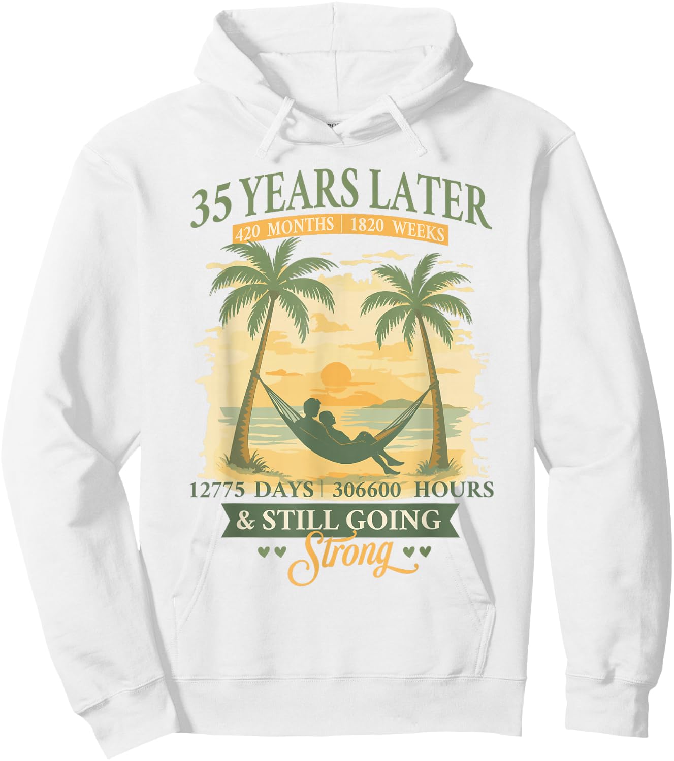 35th Wedding Anniversary Beach Matching Couples 35 Years Hoodie - Hoodie | White