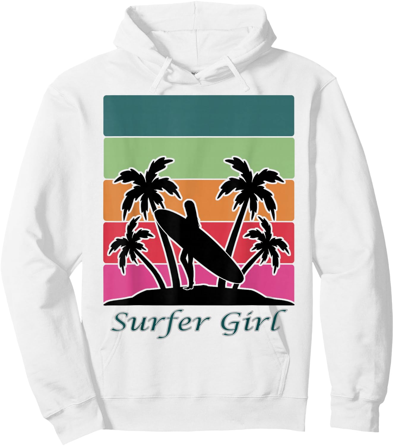 Surfer Girl, Girls Surfing Hoodie - Hoodie | White