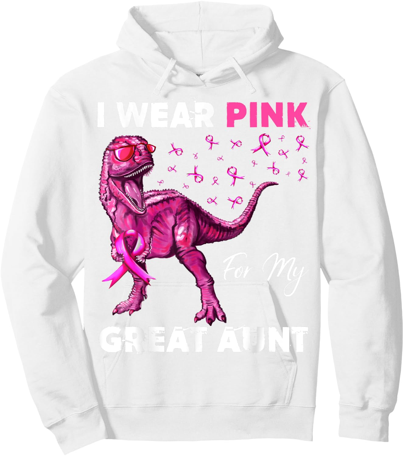 I Wear Pink For My Great Aunt Breast Cancer Awareness Hoodie - Hoodie | White