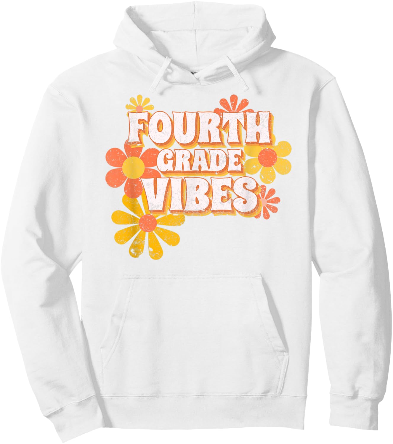 Fourth Grade Vibes Vintage Retro 4th grade Teacher Student Hoodie - Hoodie | White