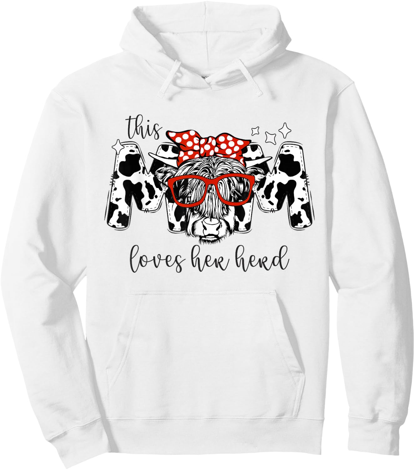 This Mom Loves Her Herd Cowgirl Mother's Day Women Boy Girl Hoodie - Hoodie | White