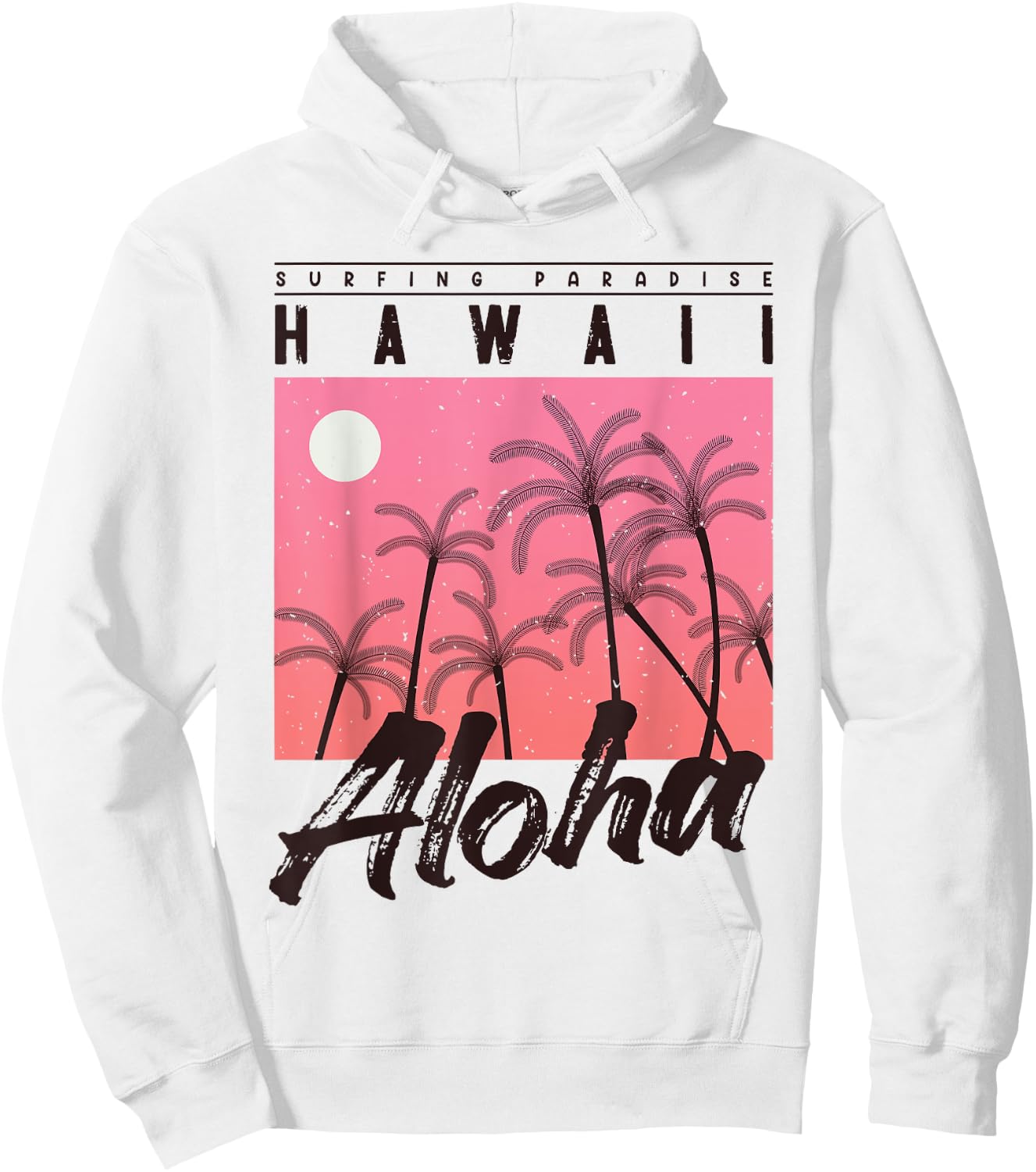 Aloha Hawaii Palm Tree retro sunset beach girls boys Hoodie - Hoodie | White
