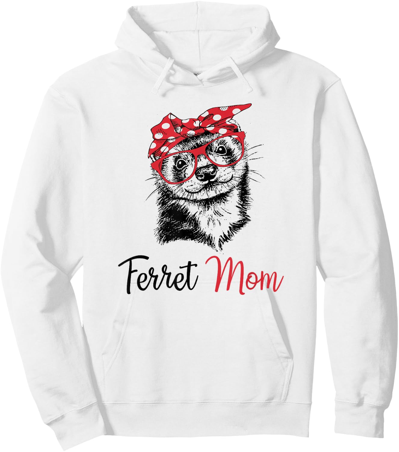 Funny Girls Glasses Bandana Mom Ferret Lover Hoodie - Hoodie | White