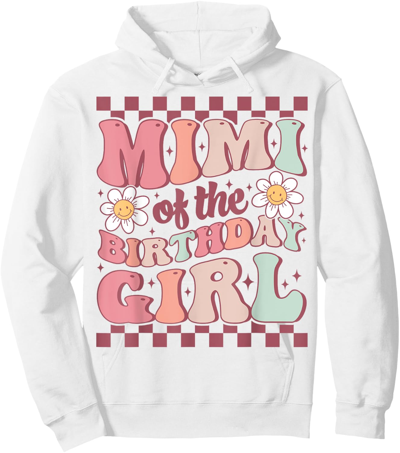Mimi of The Birthday Girl Cute Family Groovy Birthday Party Hoodie - Hoodie | White