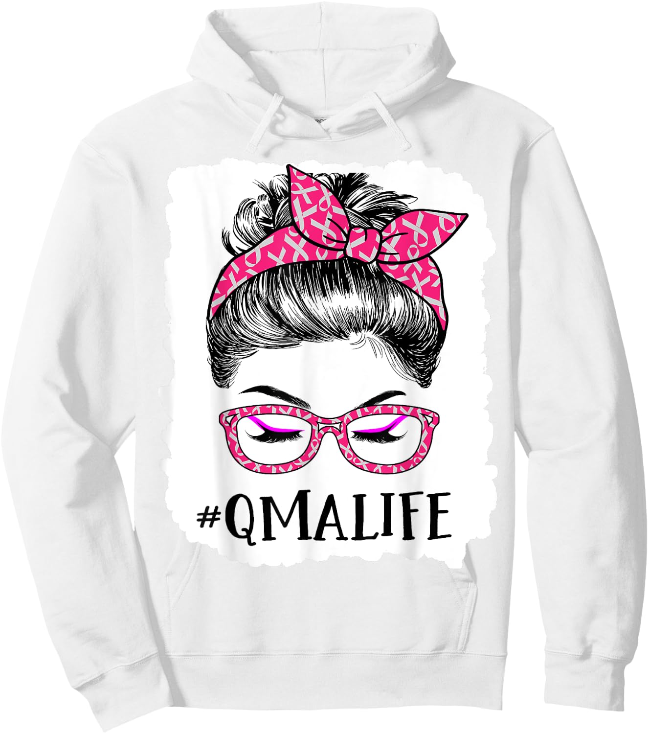 QMA Qualified Medication Aide In October We Wear Pink Hoodie - Hoodie | White