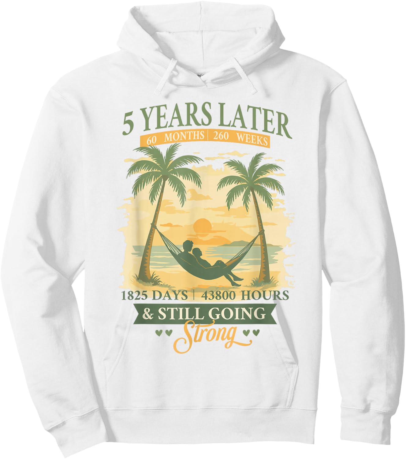 5th Wedding Anniversary Beach Matching Couples 5 Years Hoodie - Hoodie | White