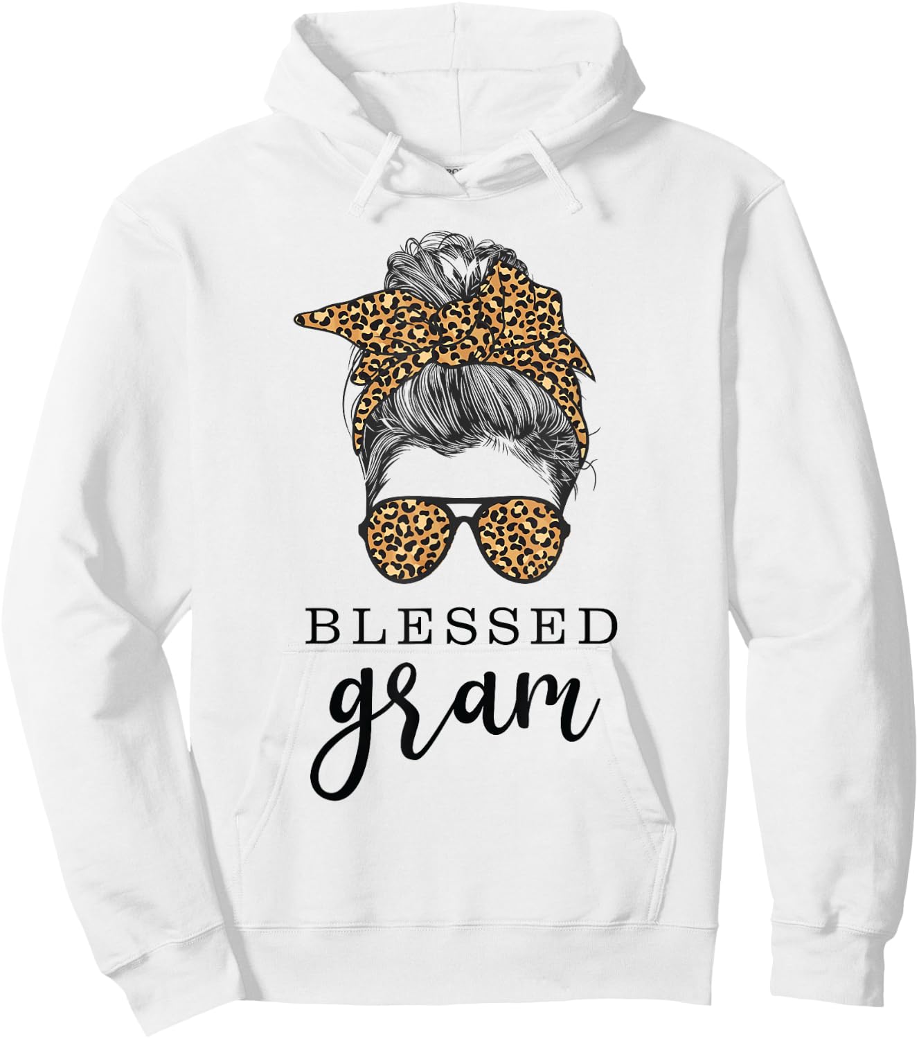 Blessed Gram Messy Bun Grandma Hoodie - Hoodie | White