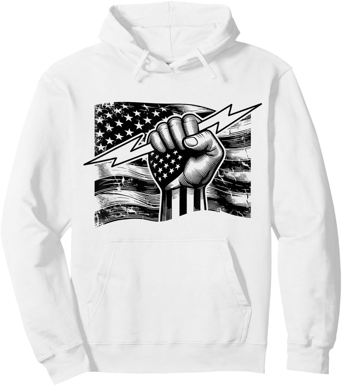 Electrician hero USA flag electrical worker lineman Hoodie - Hoodie | White