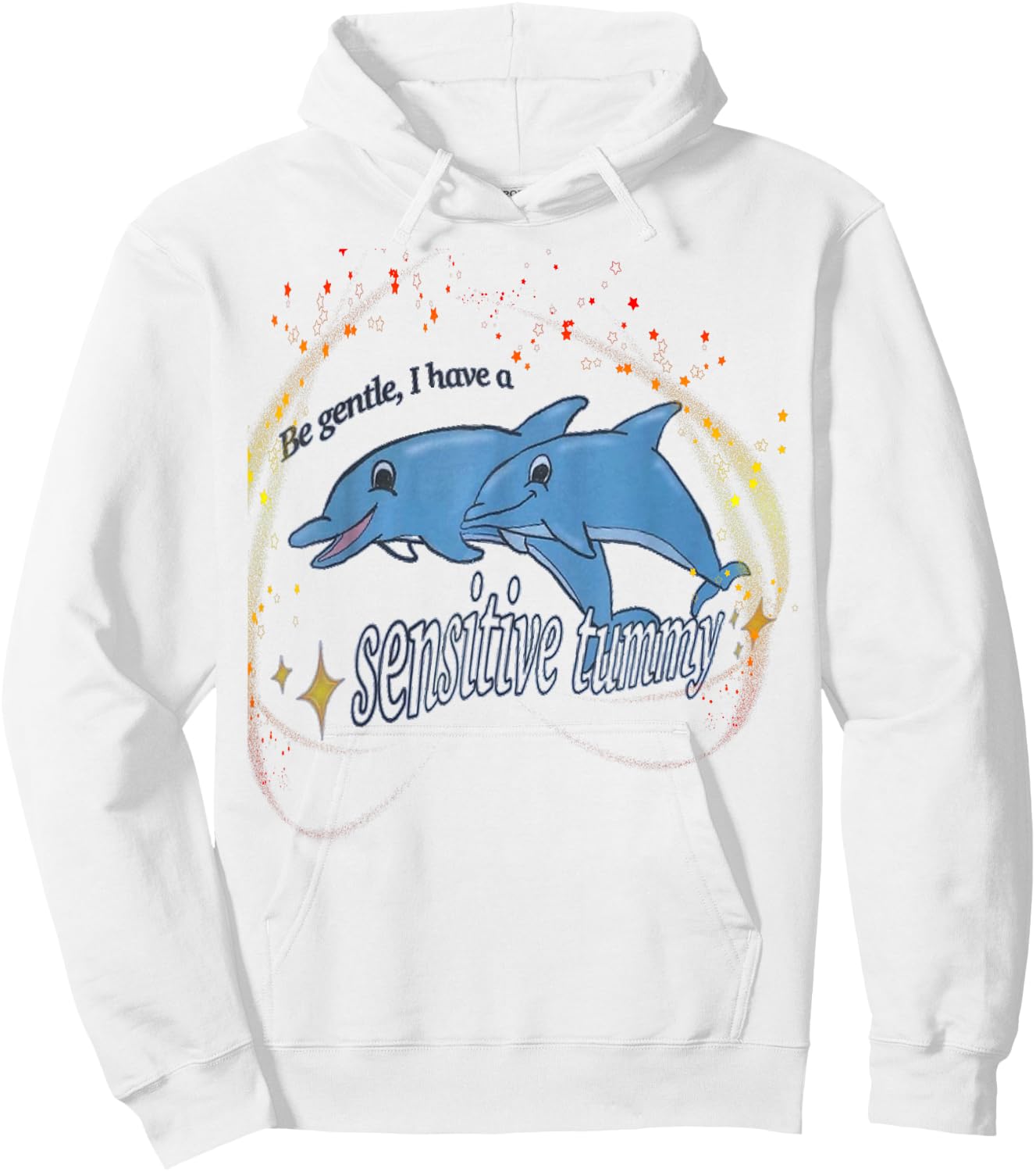 Be Gentle I Have A Sensitive Tummy stomach Hoodie - Hoodie | White