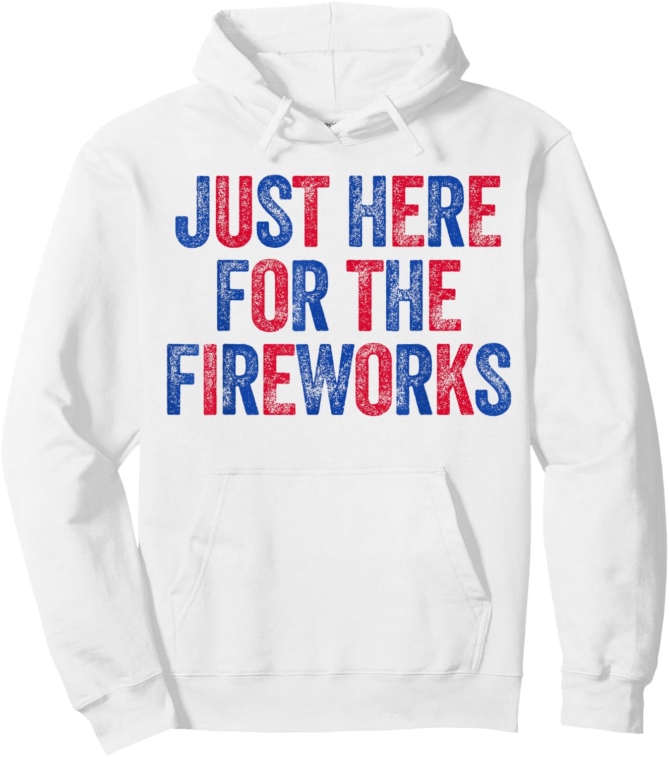 I'm Just Here for The Fireworks Matching Couples 4th of July Hoodie - Hoodie | White