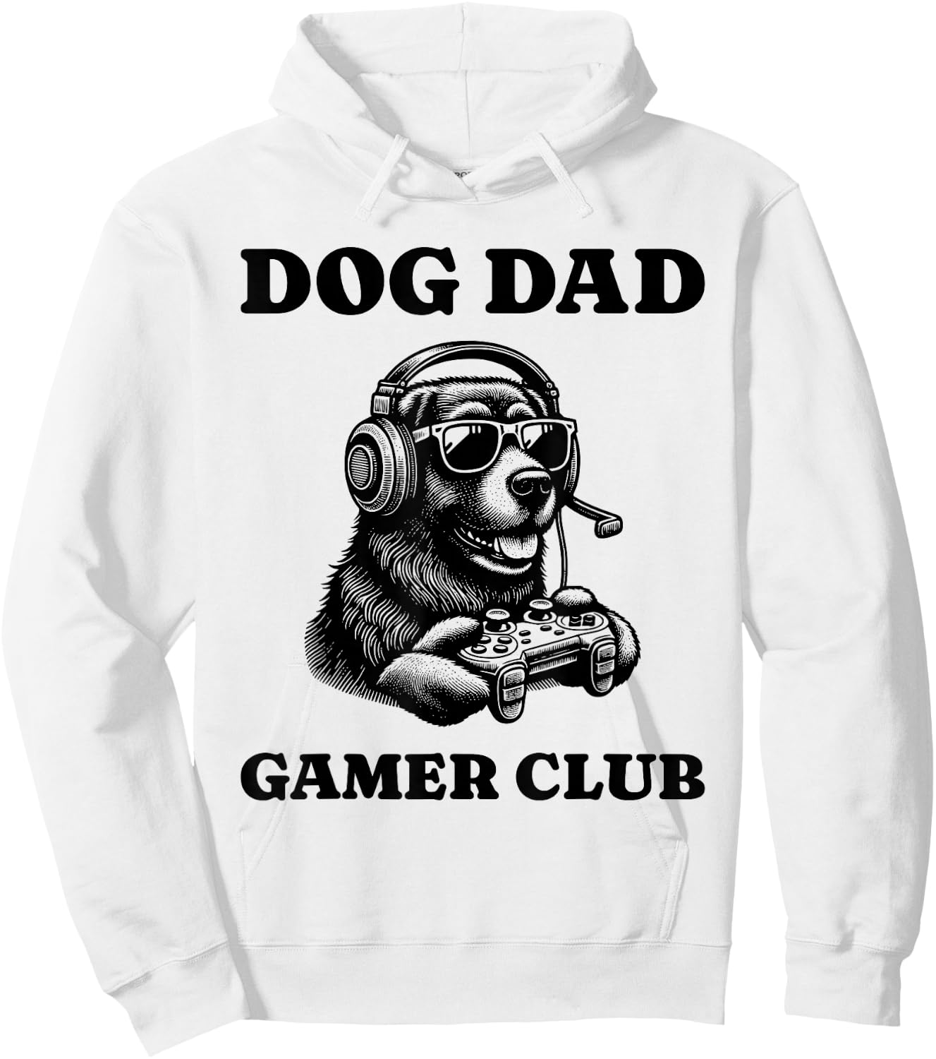 Dog Dad Gamer Club Video Games Player Hoodie - Hoodie | White