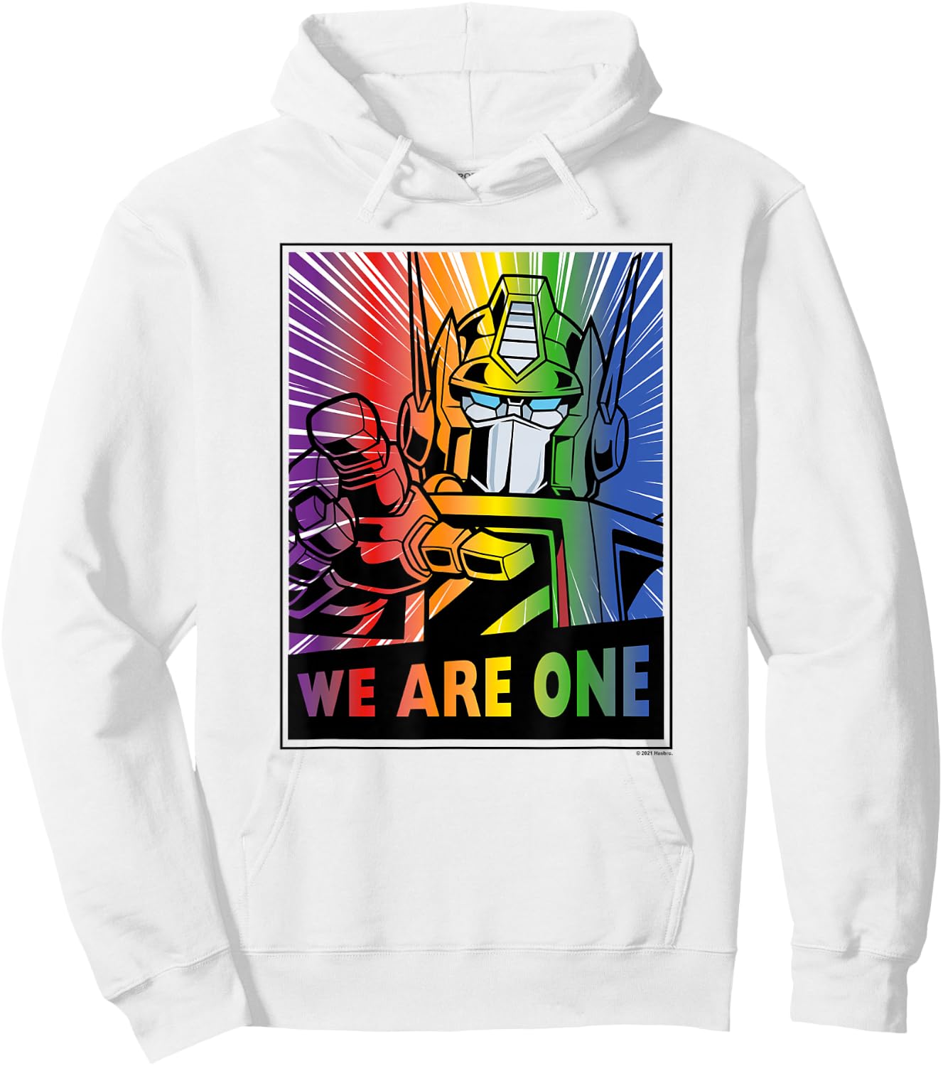 Transformers Pride Rainbow Optimus Prime We Are One Hoodie - Hoodie | White