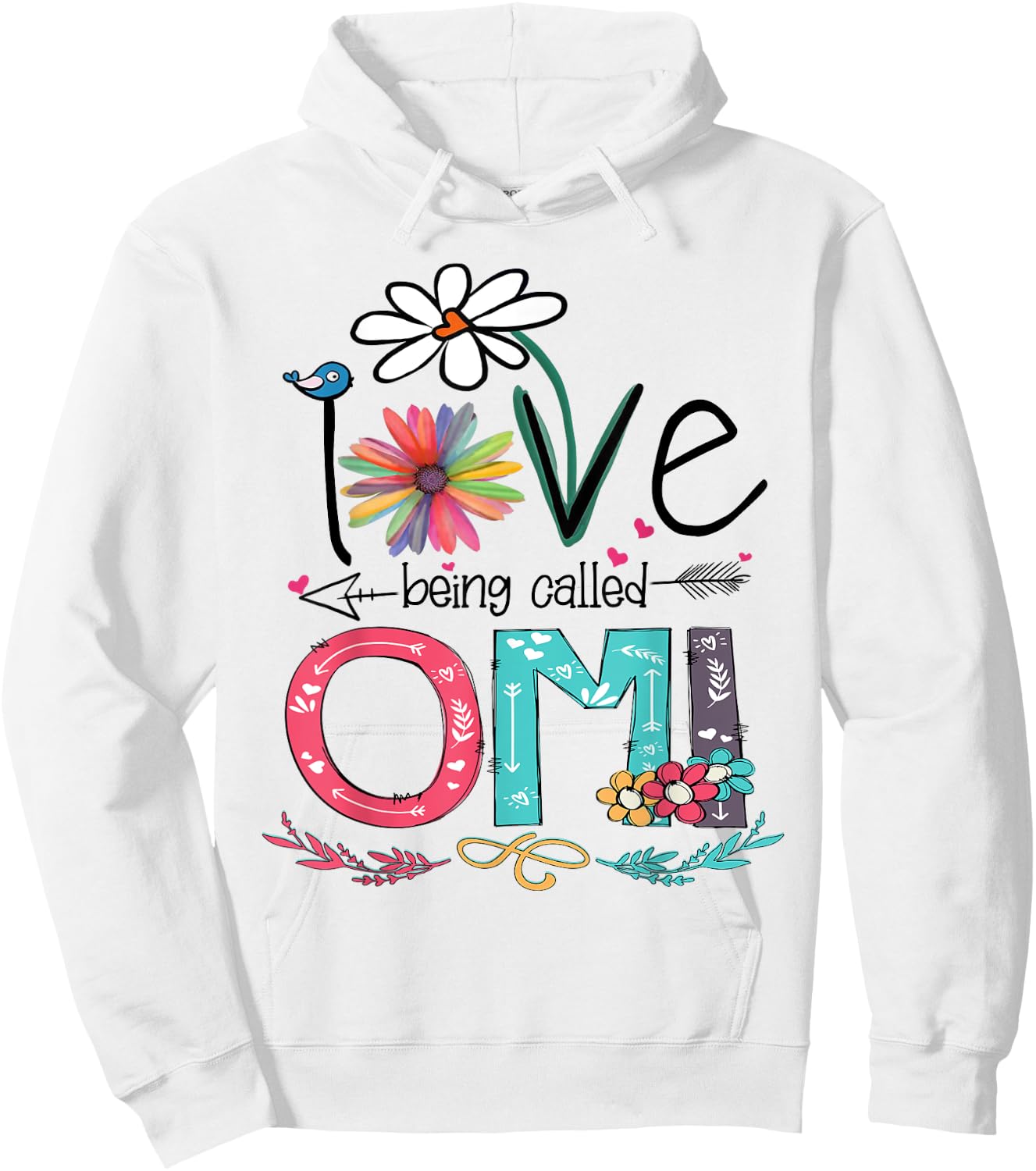 I Love Being Called Omi Sunflower Shirt Hoodie - Hoodie | White