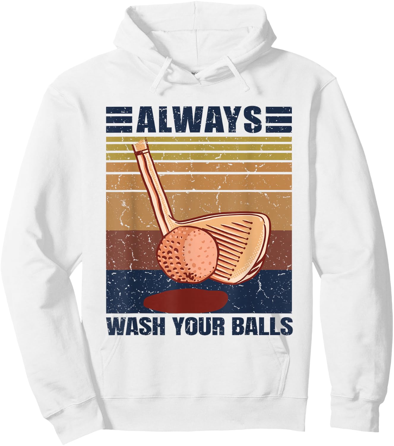 Adult Humor Retro Golf - Always Wash Your Balls Hoodie - Hoodie | White