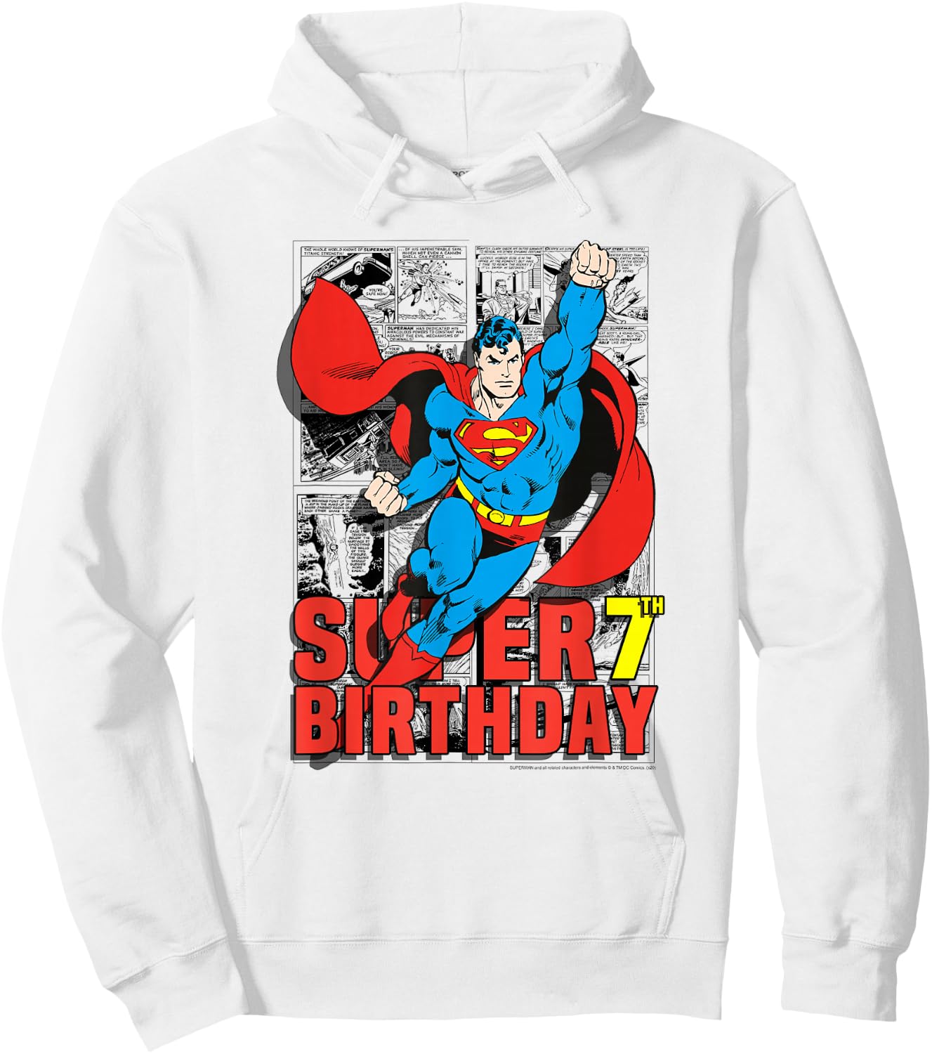 DC Comics Superman Super 7th Birthday Comic Hoodie - Hoodie | White