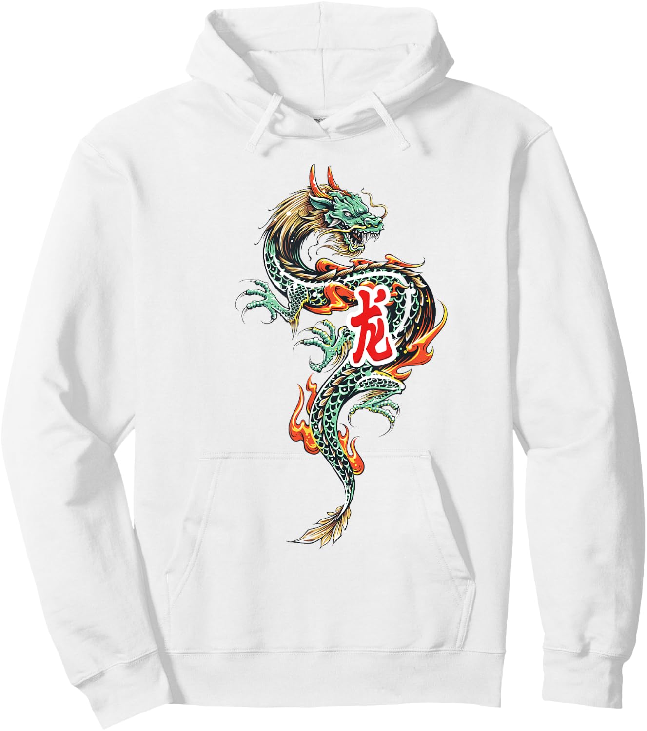 Tokyo Dragon Asian Neon retro 80’s Japanese Dragon Hawaiian Hoodie - Hoodie | White
