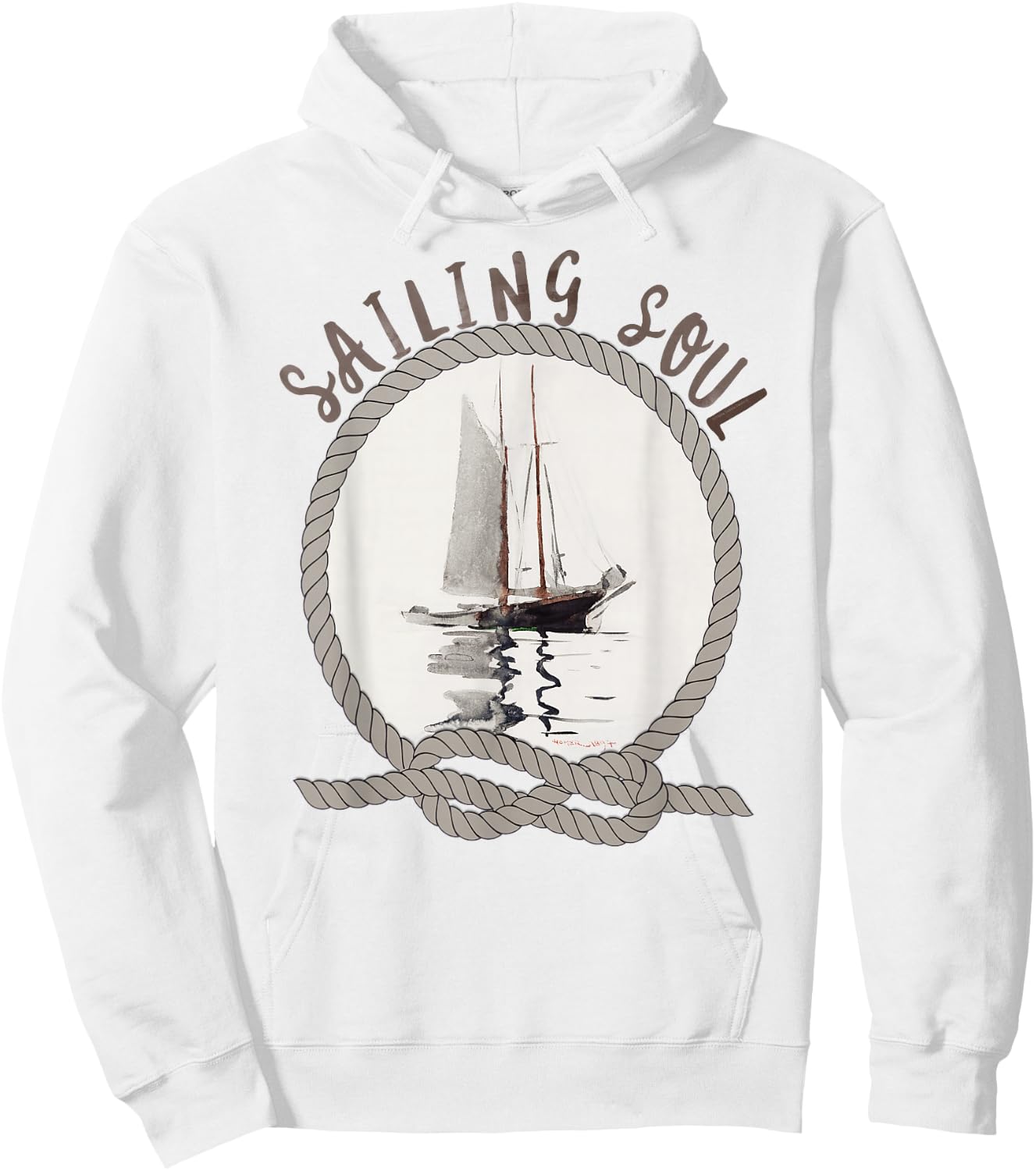 "Sailing Soul" Sailboat Reflections Sailors and Sailing Hoodie - Hoodie | White