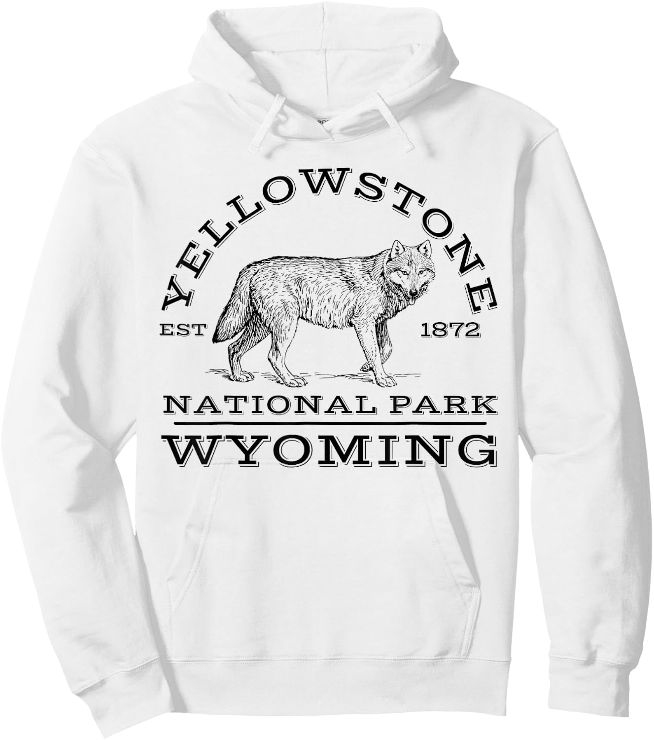 Yellowstone National Park Wolf Wyoming Hike Outdoors Hoodie - Hoodie | White