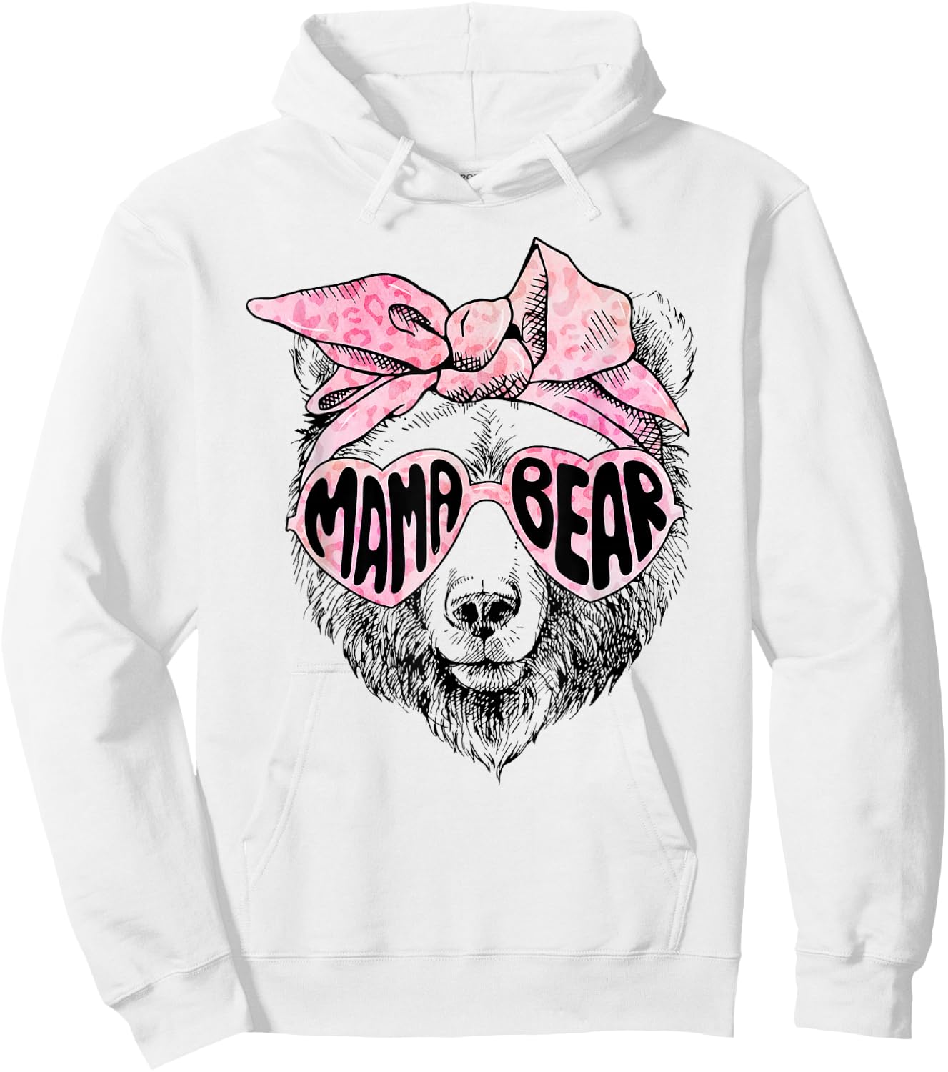 Mama Bear Face Sunglasses Grandma Mom Mommy Mother's Day Hoodie - Hoodie | White