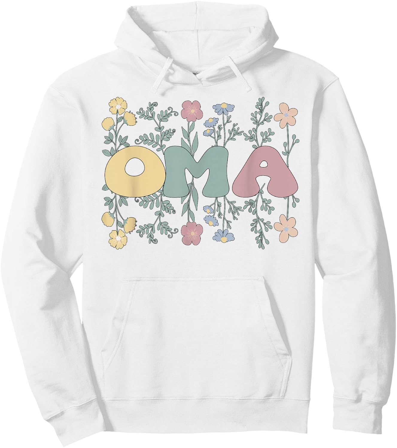 Groovy Oma Grandmother Flowers Oma Grandma Hoodie - Hoodie | White