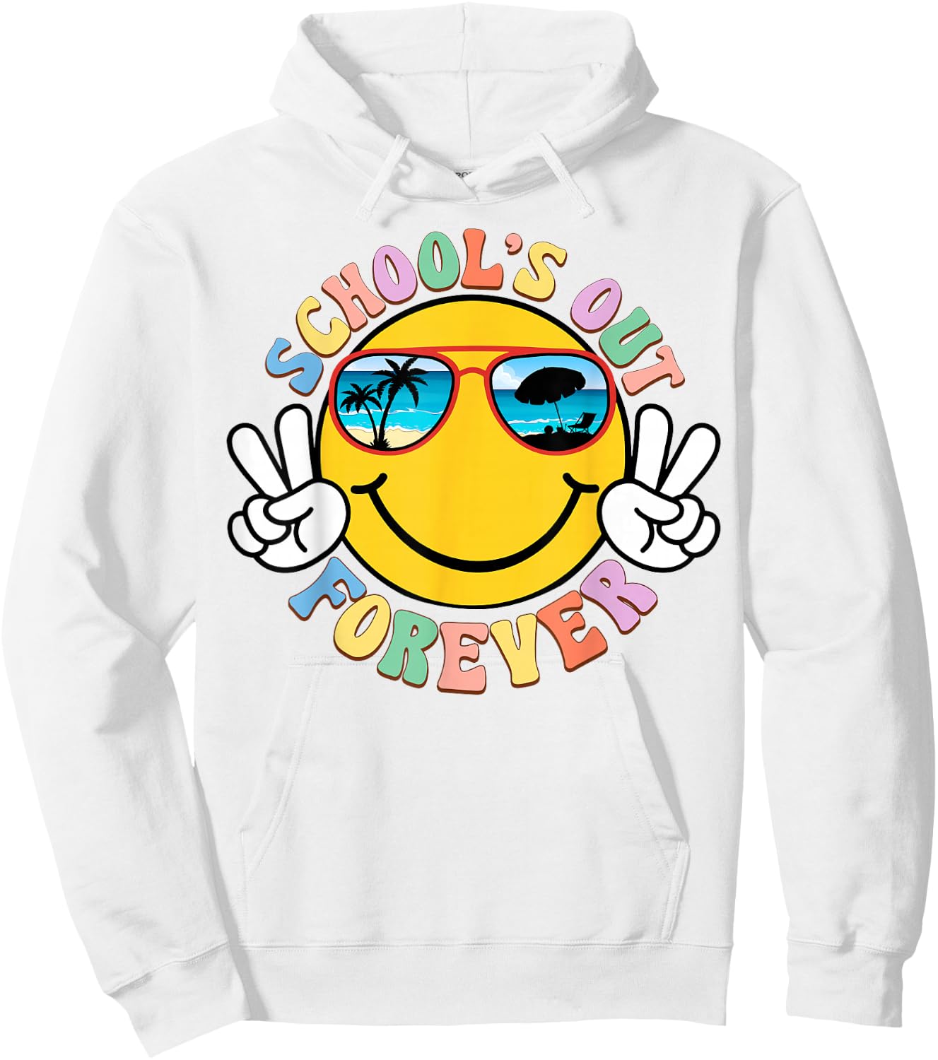 Retro Groovy School's Out Forever Retired Teacher Retirement Hoodie - Hoodie | White