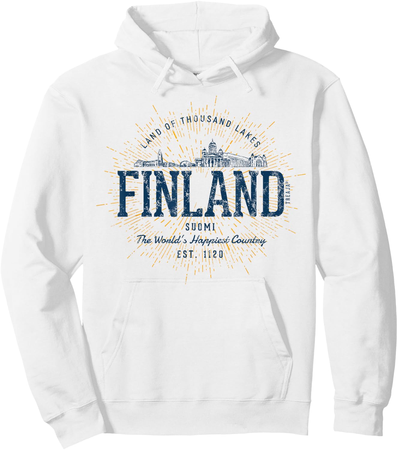 Retro Style Vintage Finland Hoodie - Hoodie | White