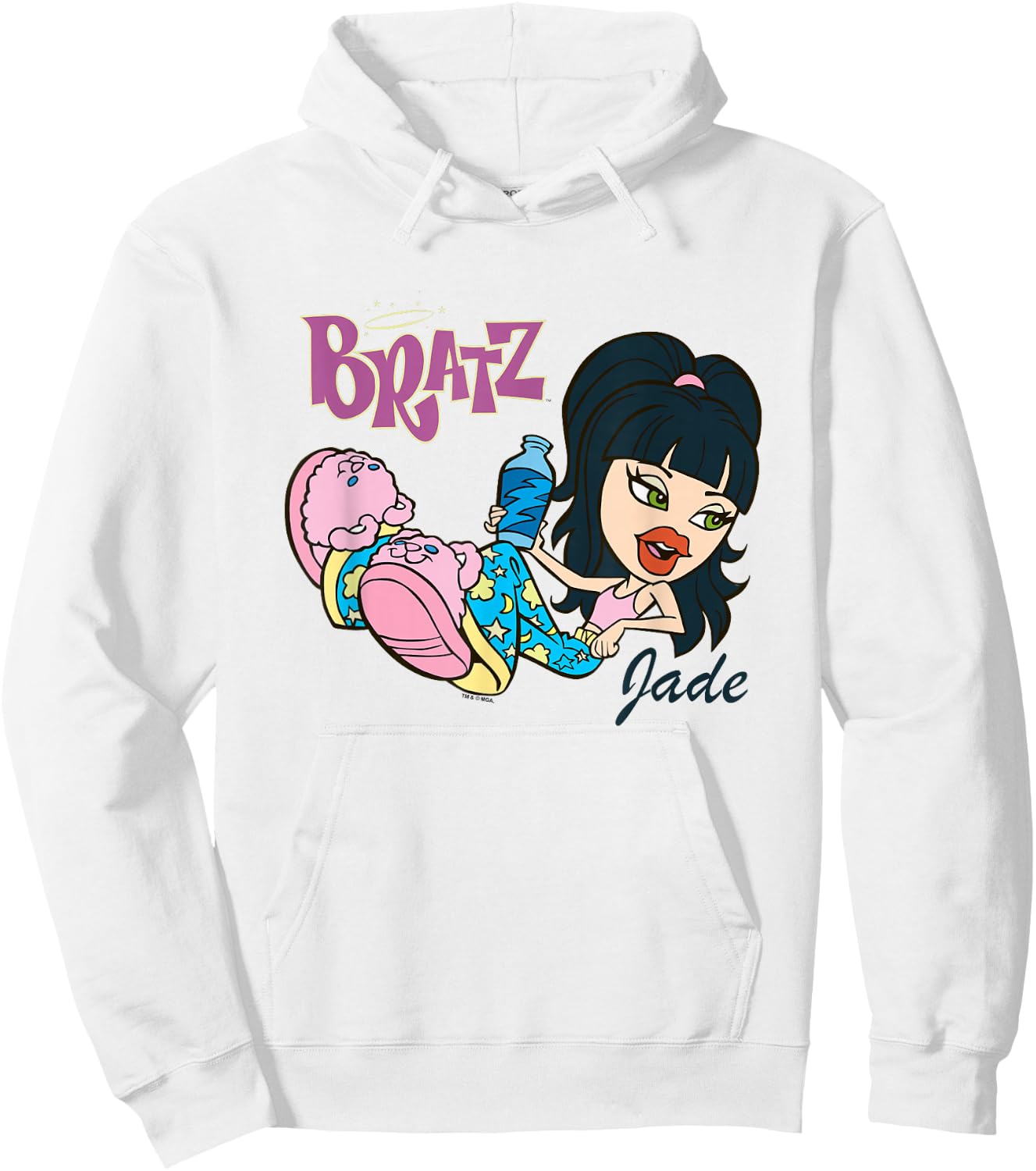 Bratz BFFs Sleepover Jade Chilling In Her Pajamas Hoodie - Hoodie | White