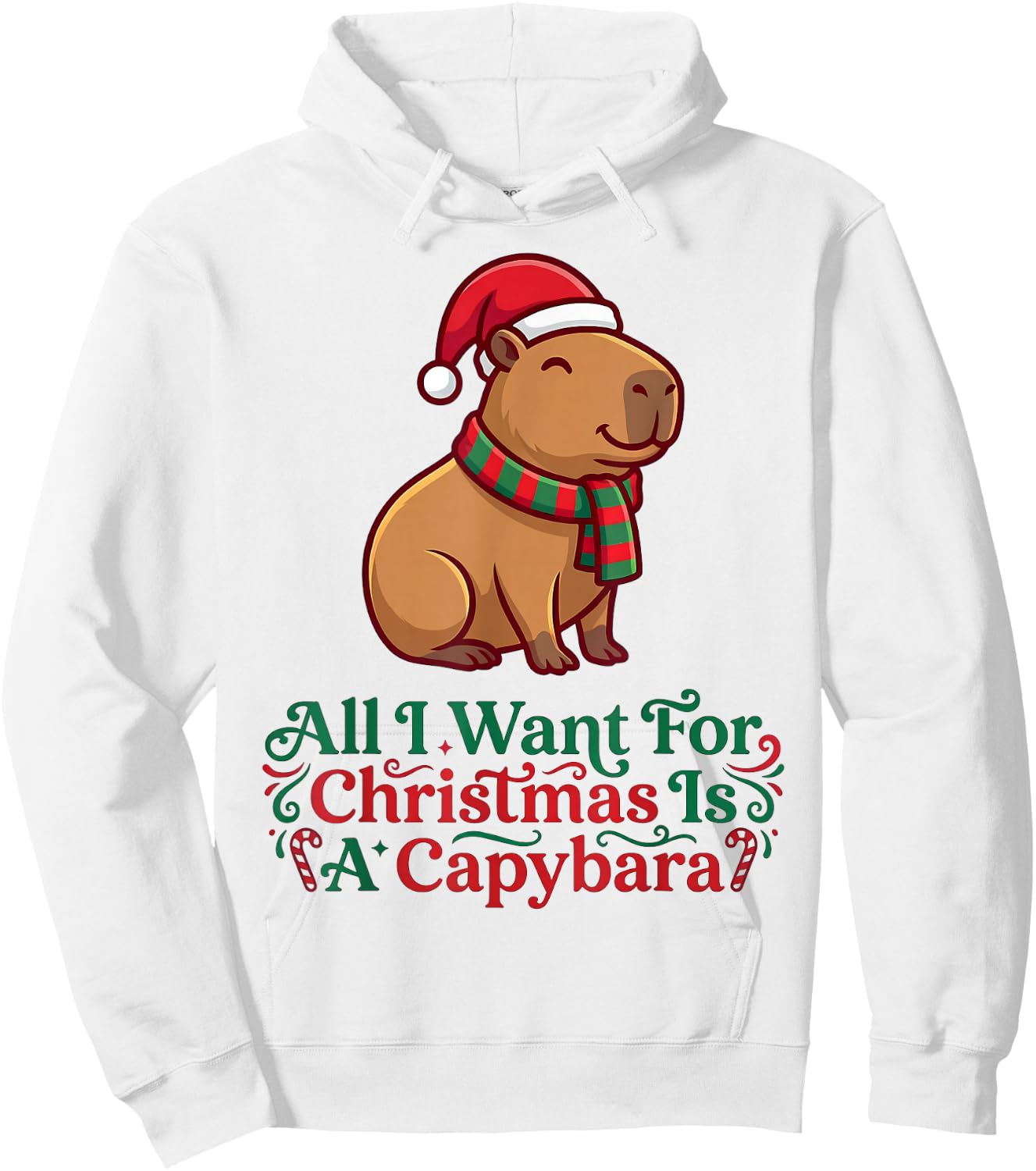 Christmas Capybara Ugly Sweater Hoodie - Hoodie | White