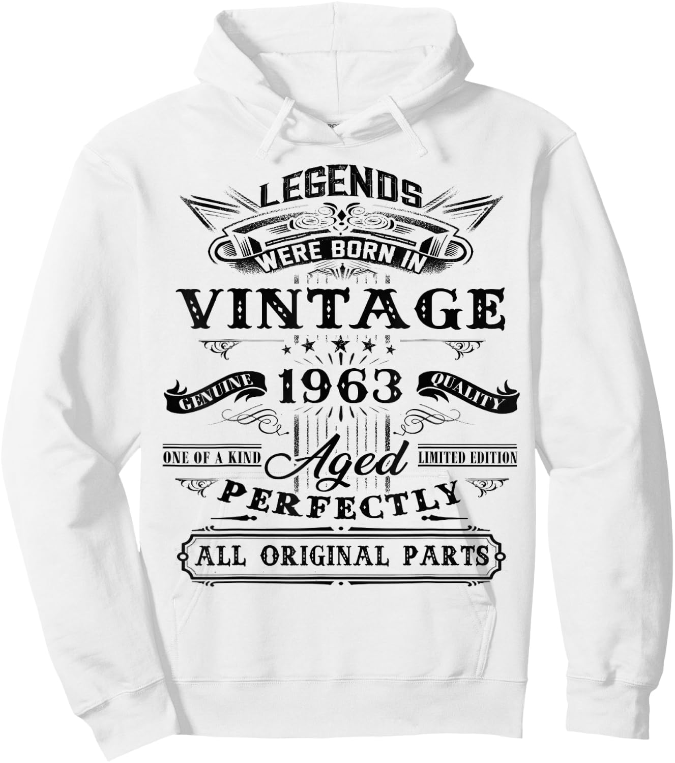 62nd Birthday Gift Legends Born 1963 62 Yrs Old Vintage Hoodie - Hoodie | White