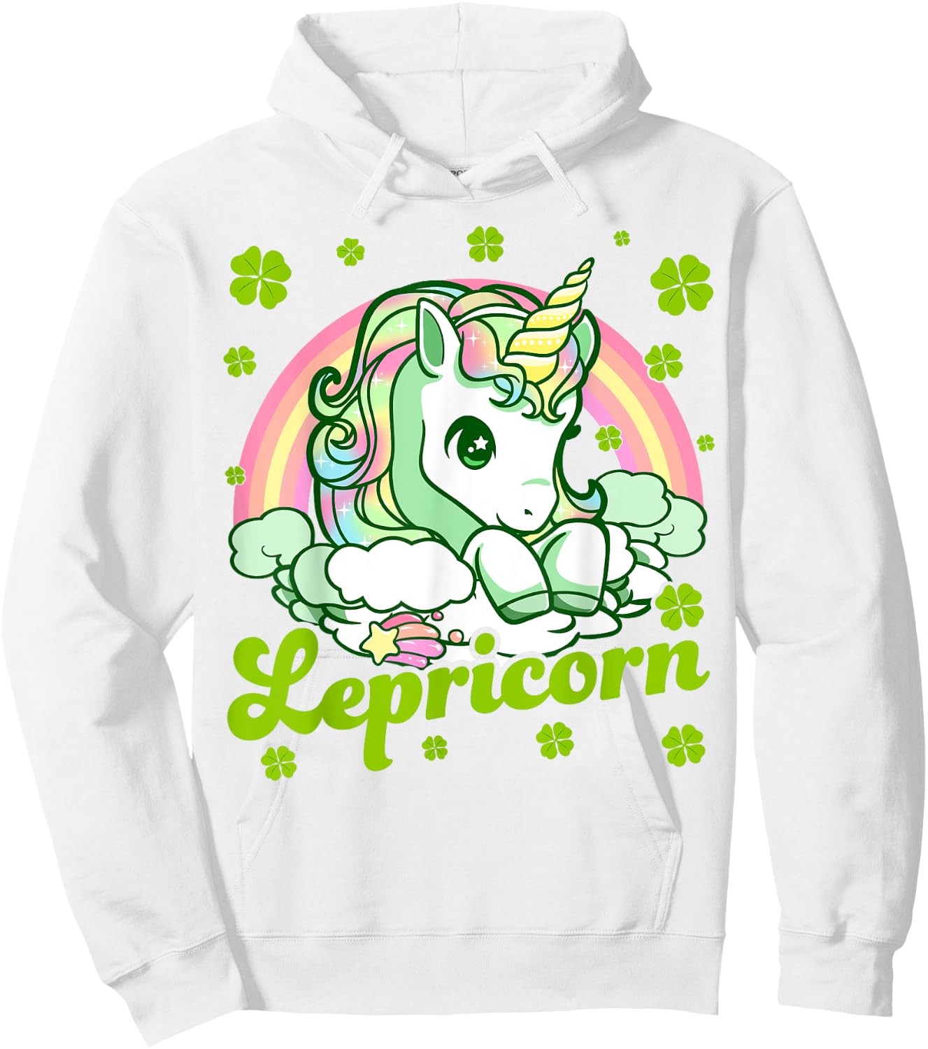 Lepricorn Rainbow St Patricks Day Unicorn Girls Kids Teacher Hoodie - Hoodie | White