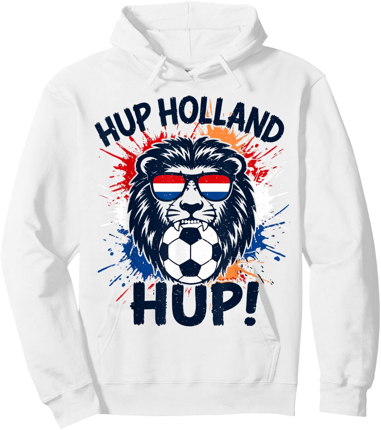 Hup Holland, Netherlands Flag Lion, Nederland Dutch Orange Hoodie - Hoodie | White