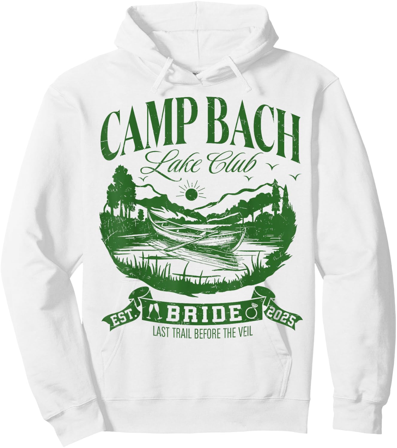Bride Bridesmaid Camp Bach Lake Club Bachelorette Party 2025 Hoodie - Hoodie | White