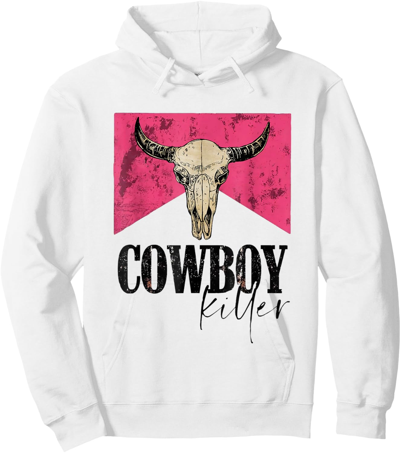 Western Cowgirl vintage Punchy Cowboy Killers bull horn Hoodie - Hoodie | White