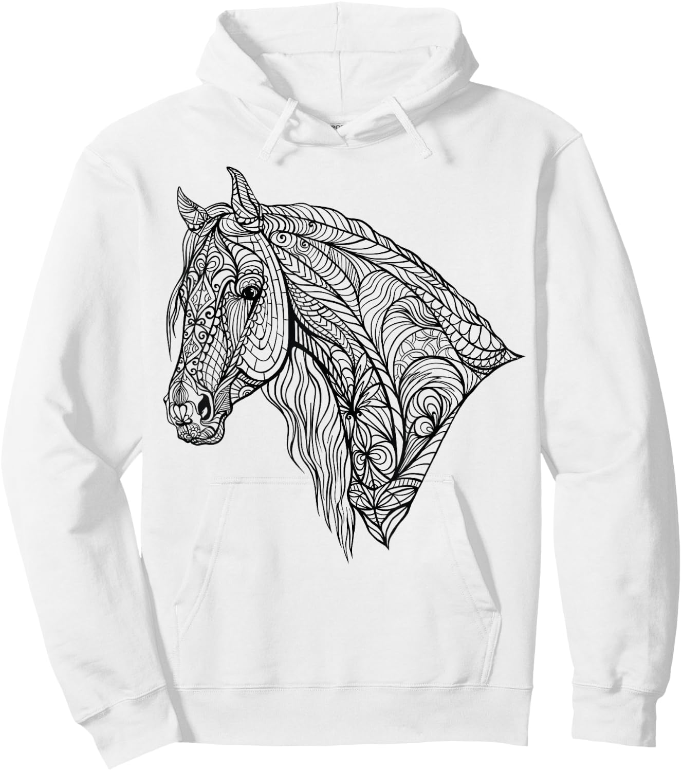 Cute horse to paint and color in for children Hoodie - Hoodie | White
