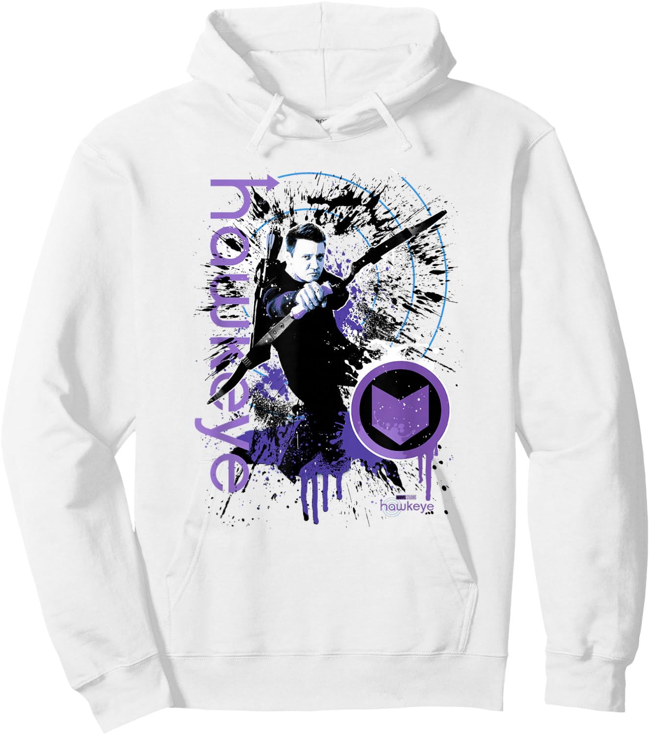 Marvel Hawkeye Disney Plus Target Paint Splatter Hoodie - Hoodie | White
