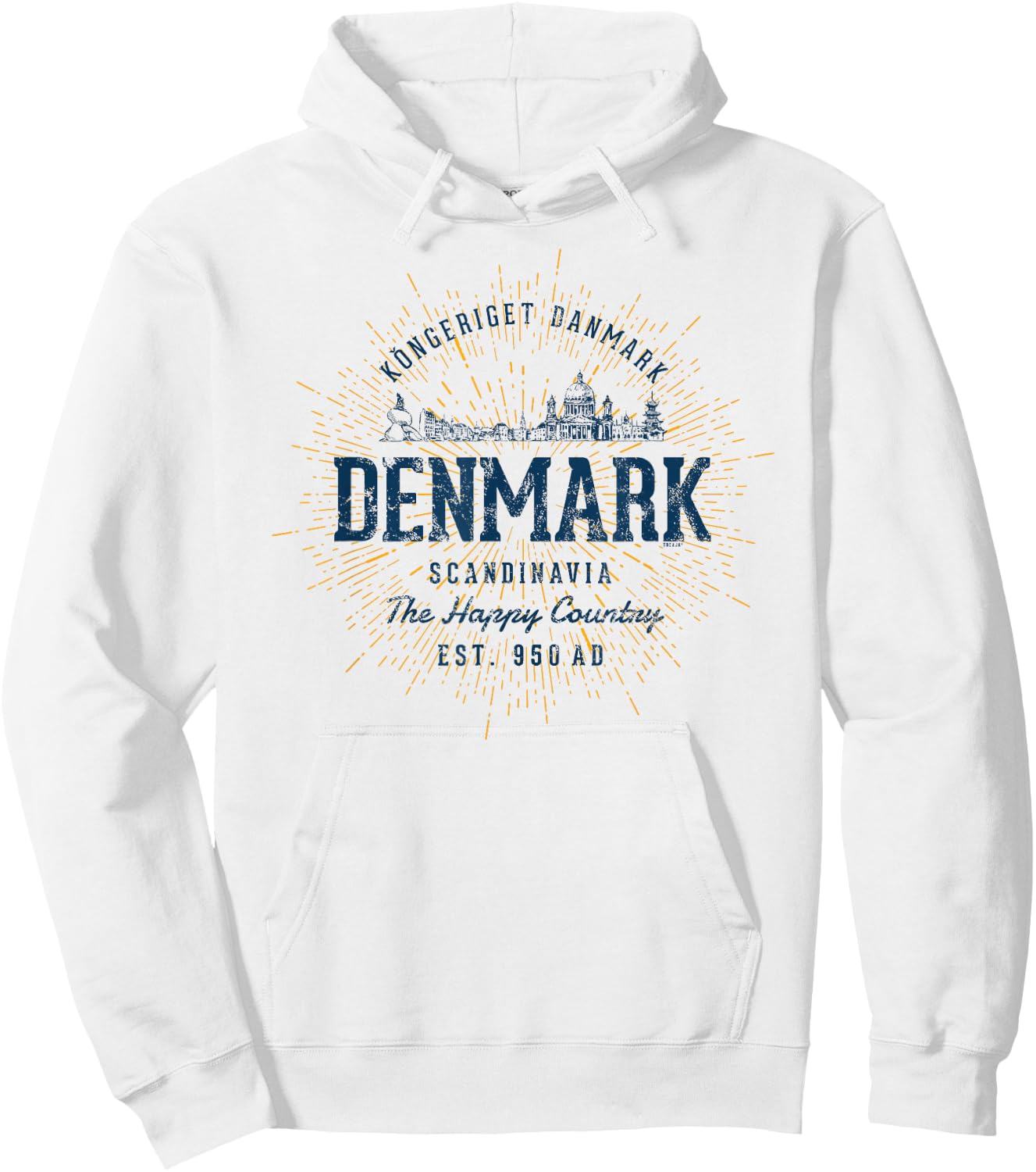 Vintage Denmark Retro Hoodie - Hoodie | White