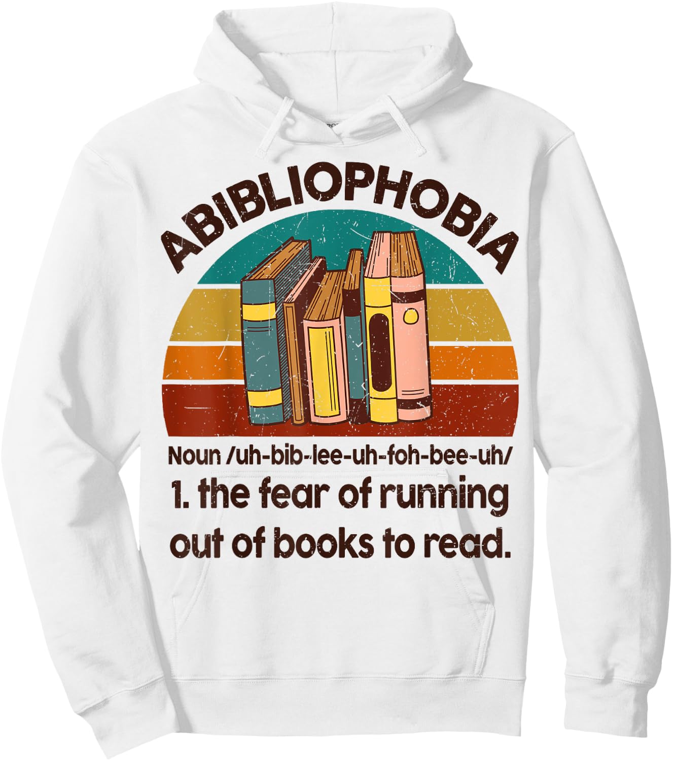 Book-Shirt Abibliophobia Bookworm Girl Women Teacher Reading Hoodie - Hoodie | White