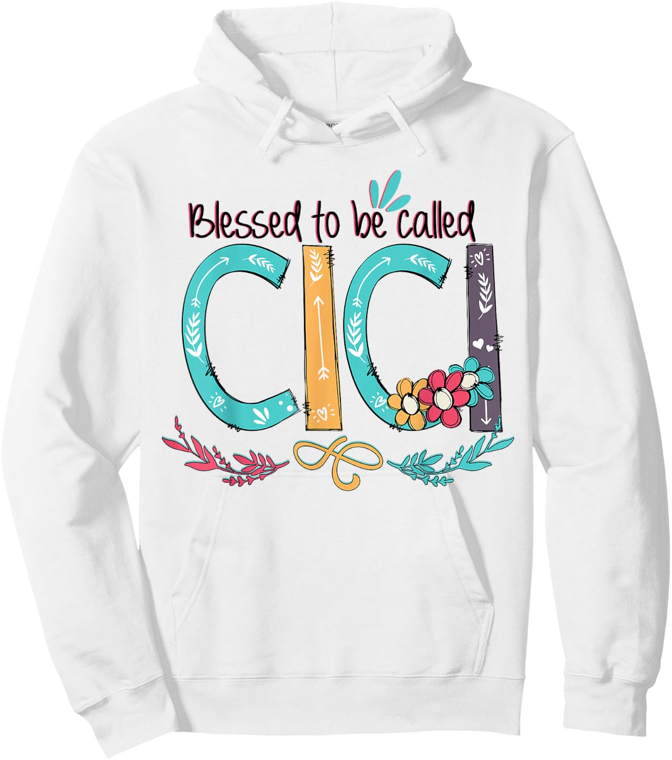 Blessed to be called Cici Colorful gifts-Grandma Hoodie - Hoodie | White