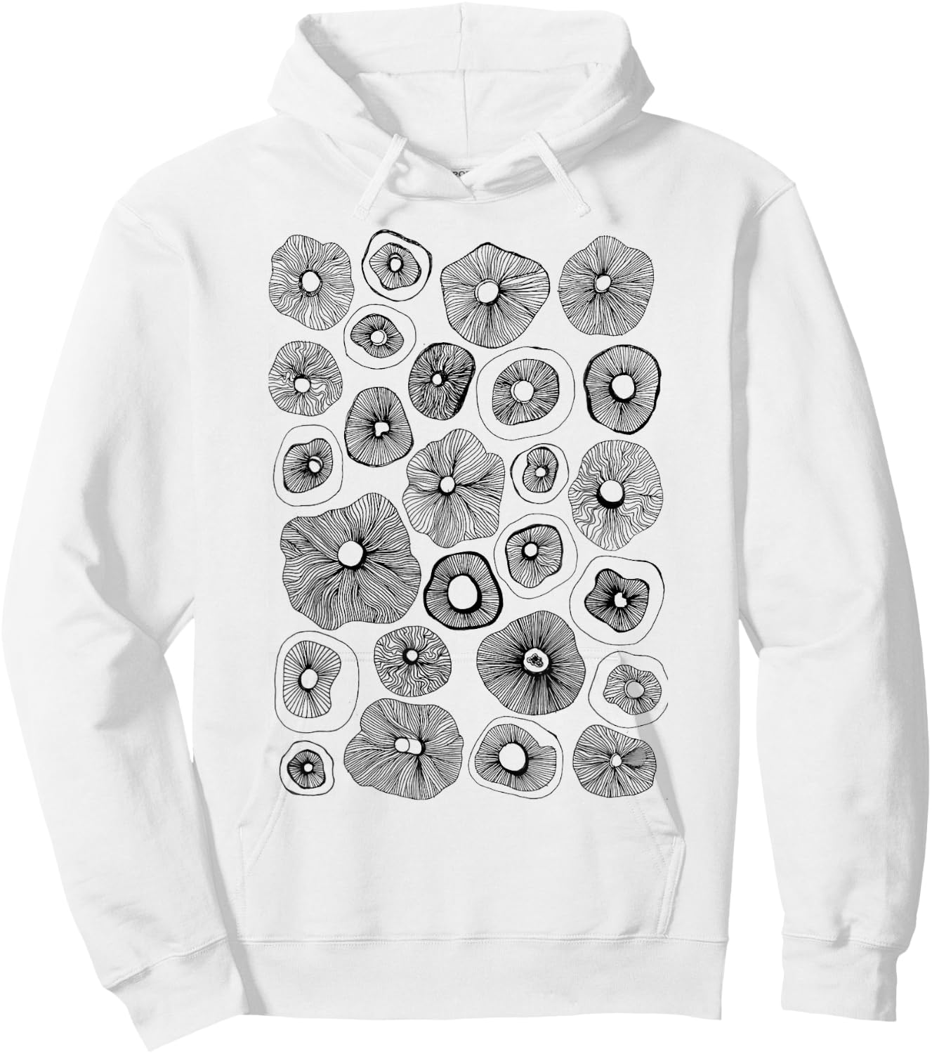 Morel Mushroom Spore Print Hoodie - Hoodie | White