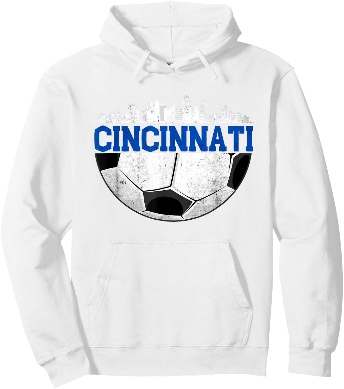 Cincinnati Soccer Distressed Cincy 'NATI Hoodie - Hoodie | White