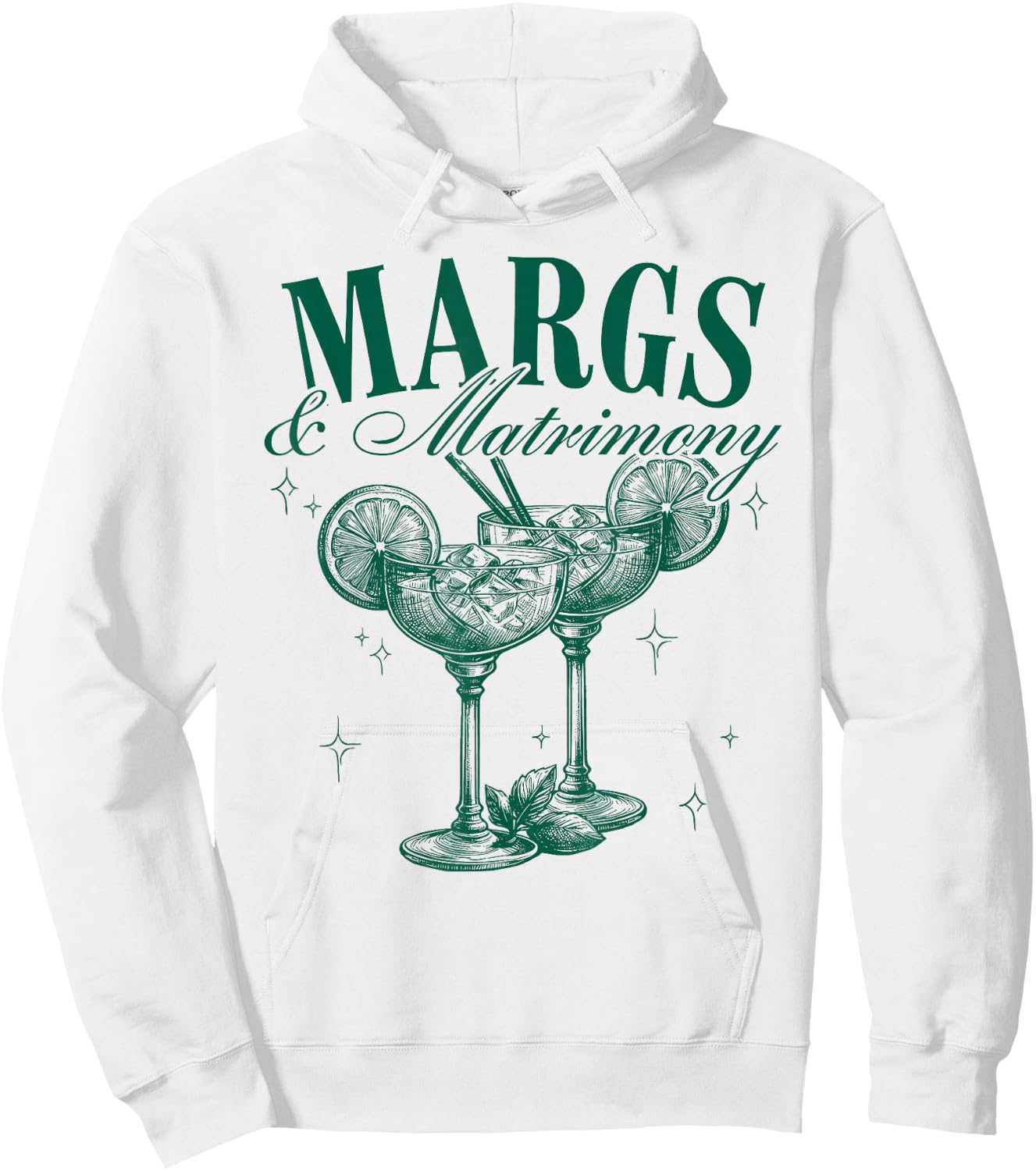 Margs and Matrimony Bachelorette Party Margarita Drink Team Hoodie - Hoodie | White