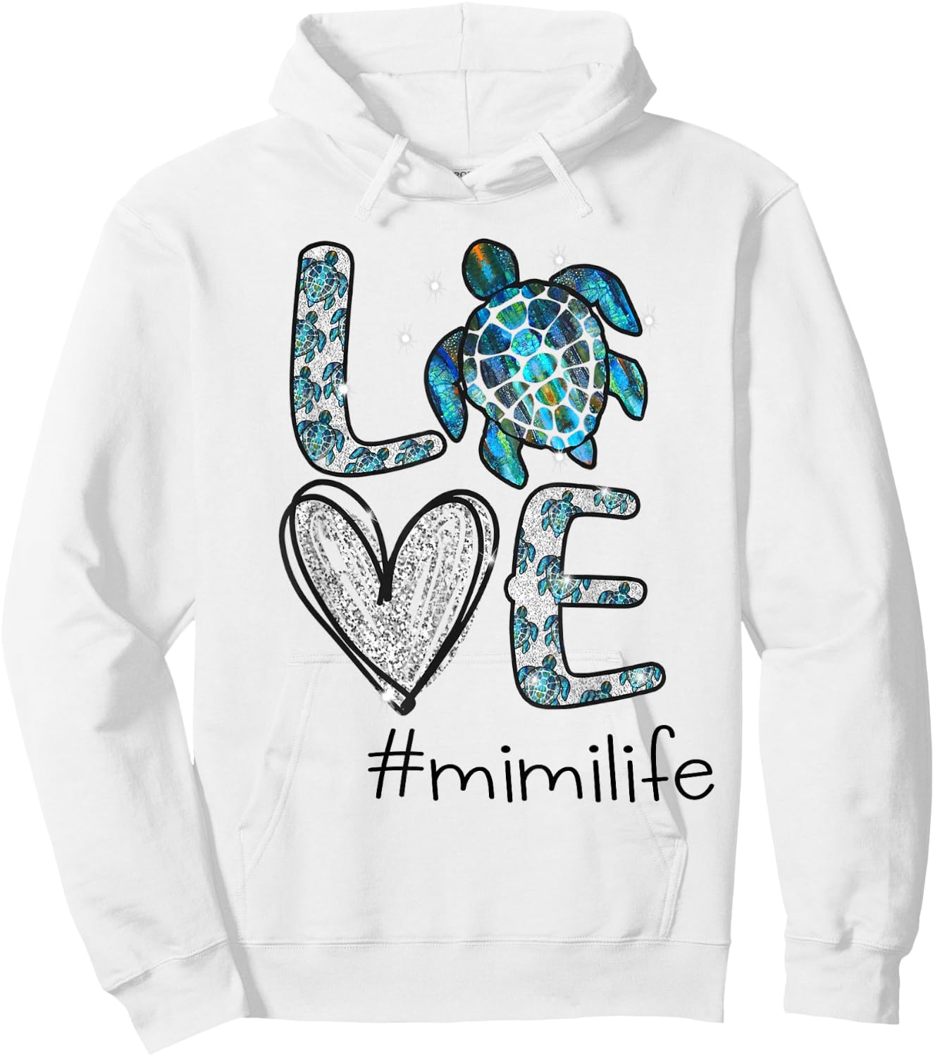 Grandma Turtle - Love Mimi Life Sea Turtle, Mimi Turtle Hoodie - Hoodie | White