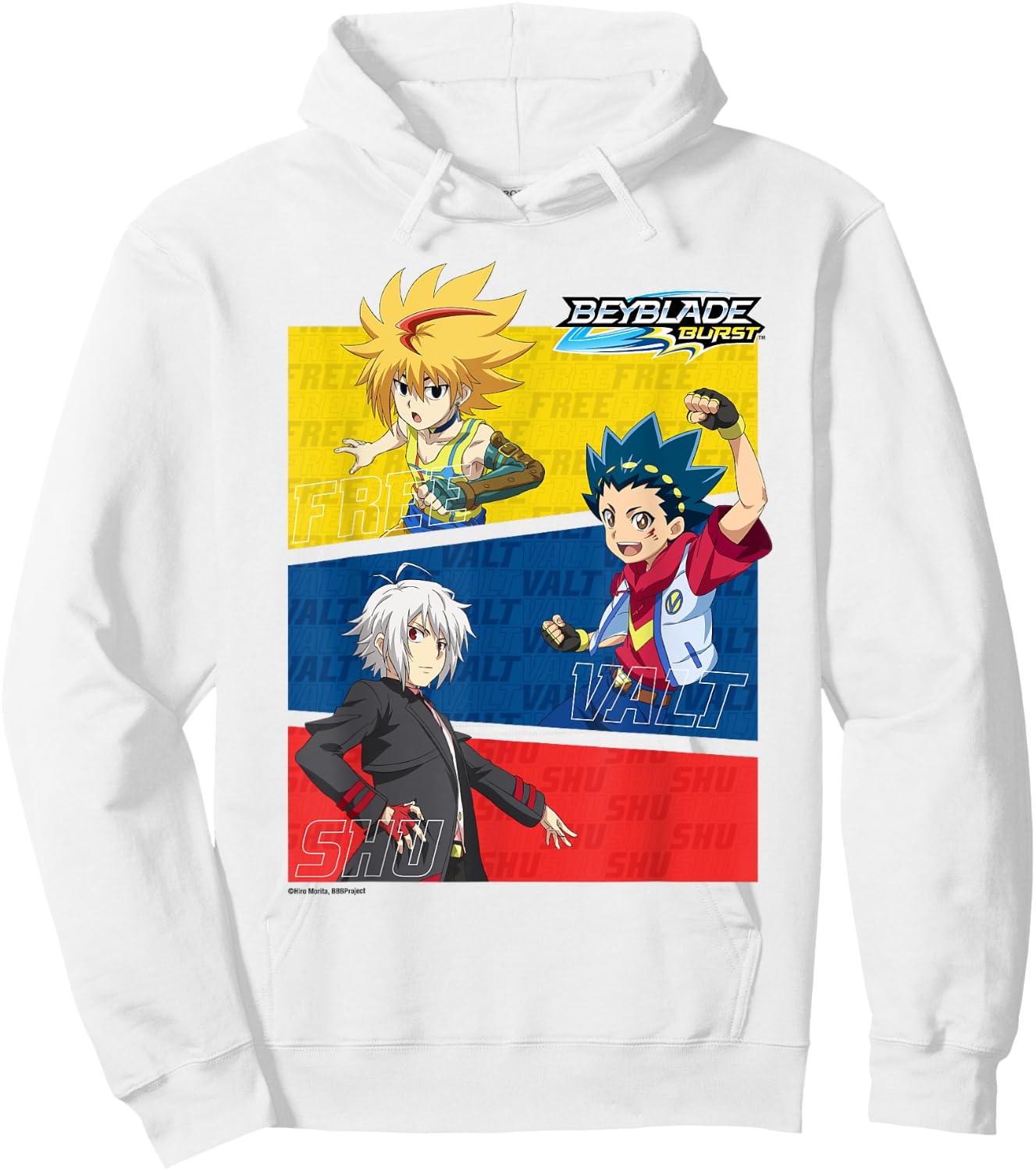 Beyblade Burst Quaddrive Valt Shu Free Hoodie - Hoodie | White