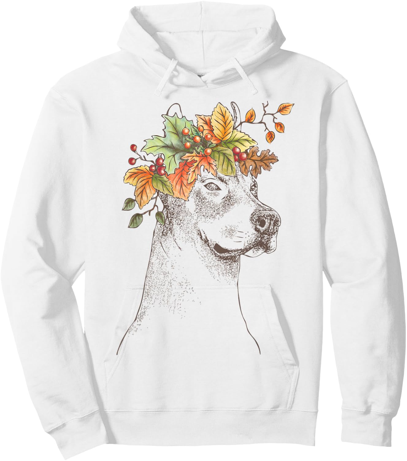 Outline with leaves and branches | American Pitbull Terrier Hoodie - Hoodie | White