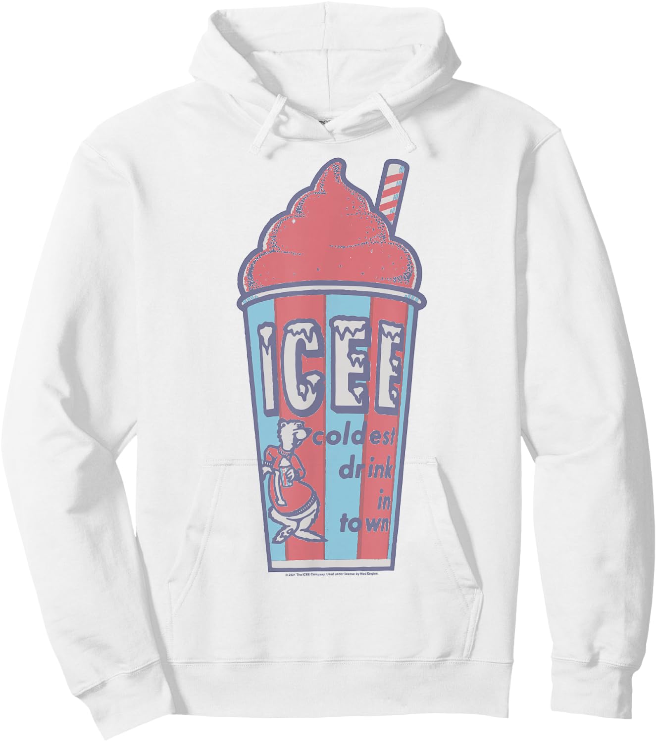 ICEE Bear Classic Coldest Drink In Town Logo V-2 Hoodie - Hoodie | White