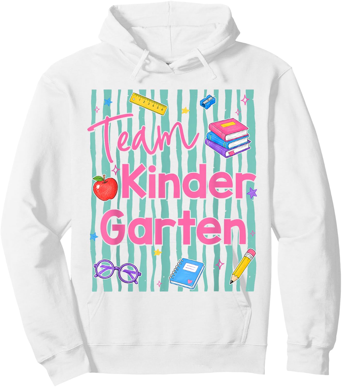 Preppy Team Kindergarten Back to School Teachers Students Hoodie - Hoodie | White